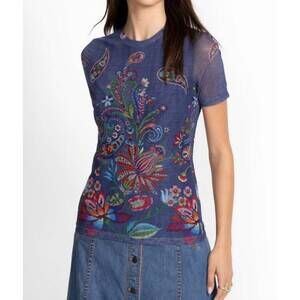 NEW JOHNNY WAS eleanor short sleeve mesh tee in carlie